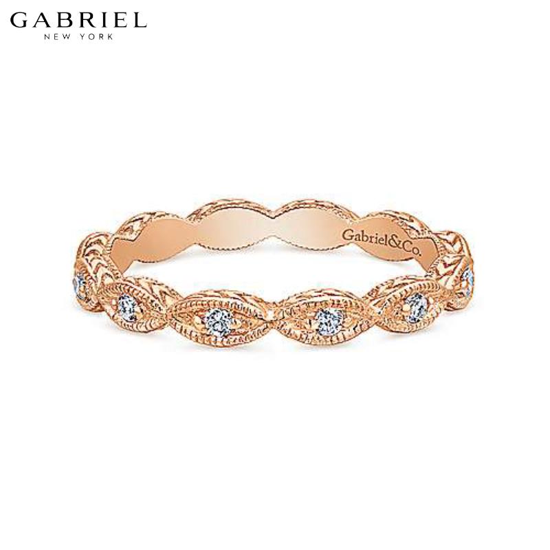 14KR 0.11ctw Natural Diamond Ring 2.7mm