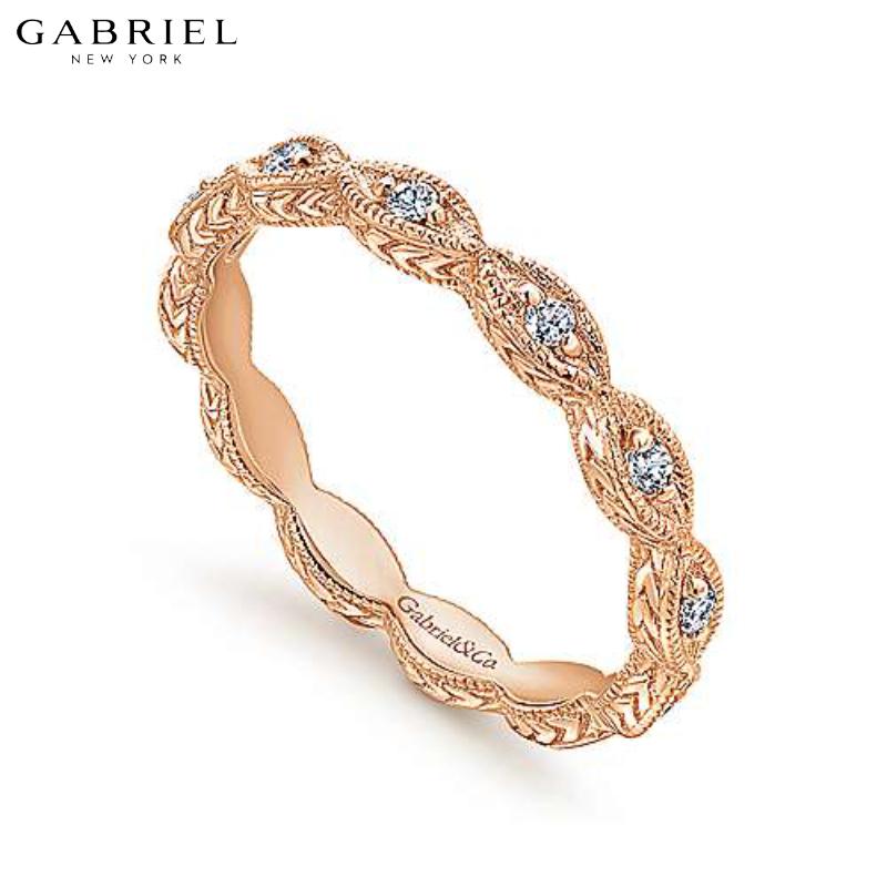 14KR 0.11ctw Natural Diamond Ring 2.7mm