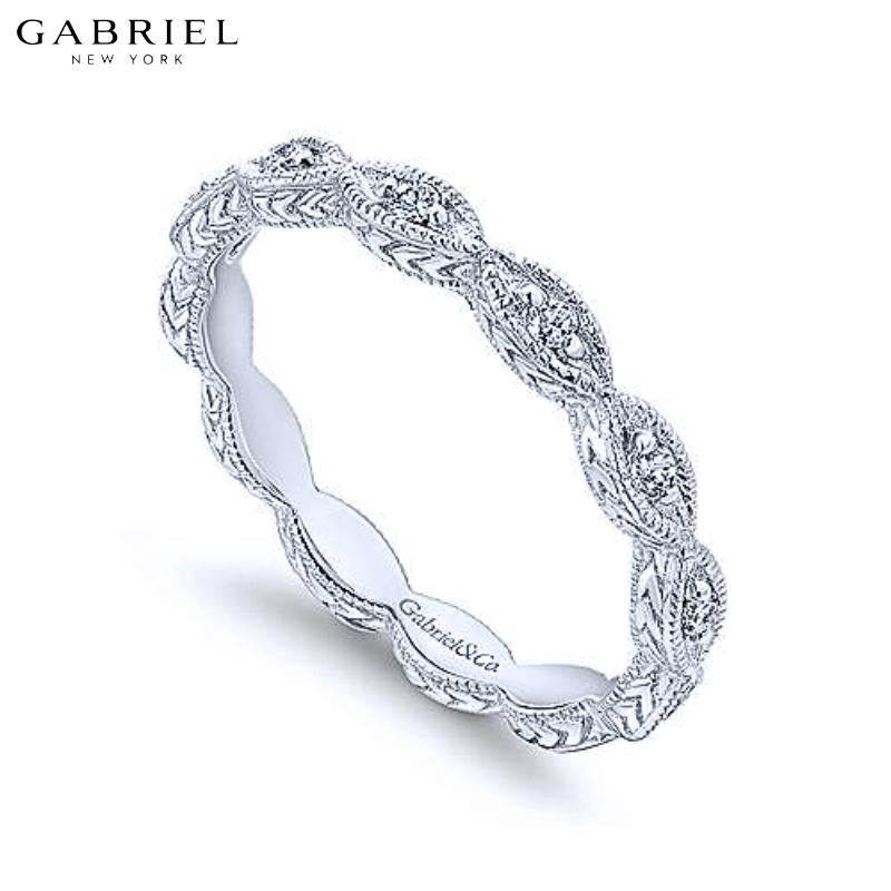 14KW 0.11ctw Natural Diamond Ring 2.7mm