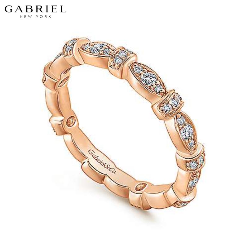 14KR 0.28ctw Natural Diamond Ring 3.1mm