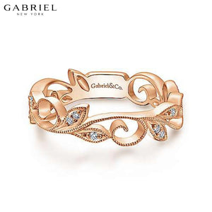 14KR 0.09ctw Natural Diamond Ring 4.9mm