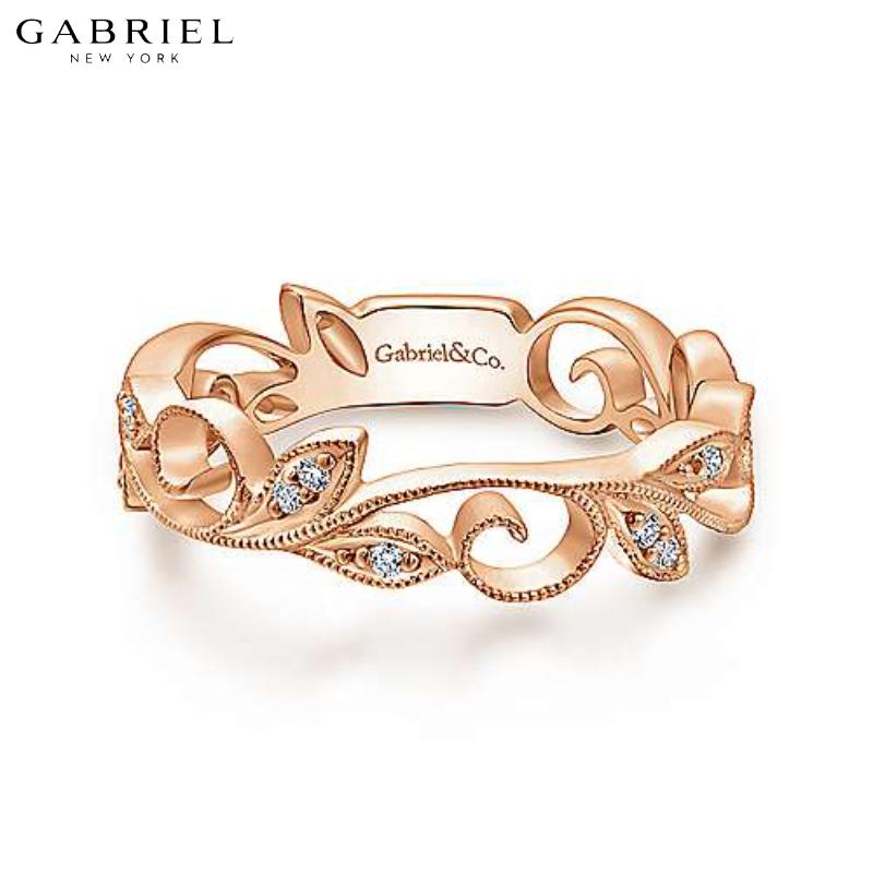 14KR 0.09ctw Natural Diamond Ring 4.9mm