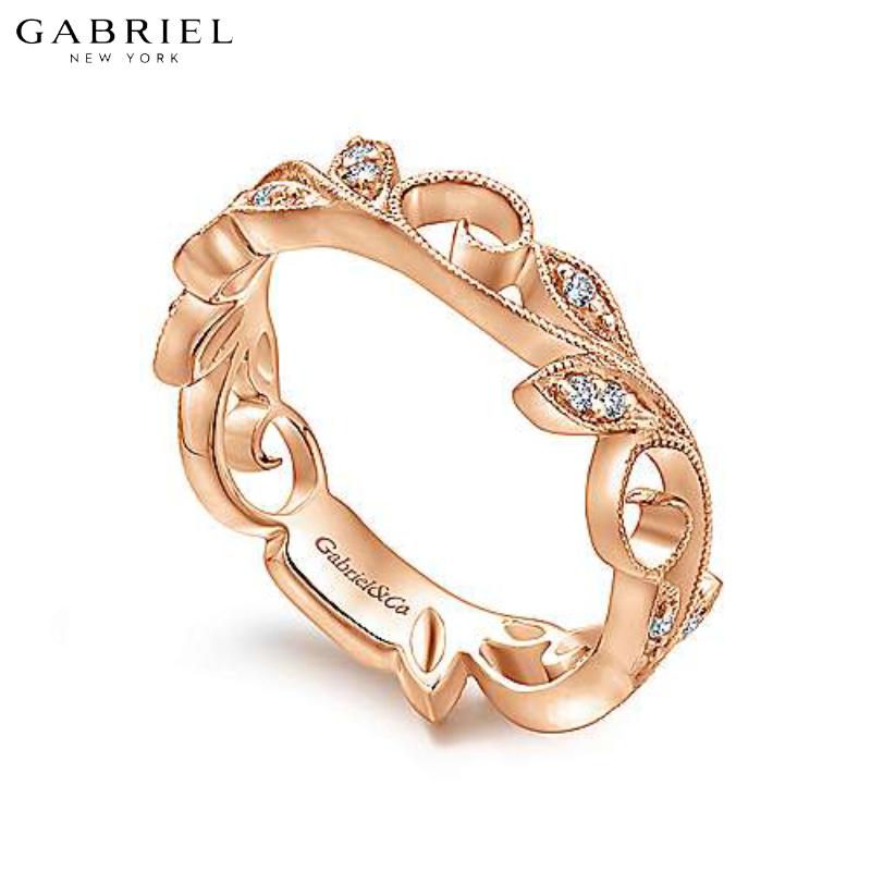 14KR 0.09ctw Natural Diamond Ring 4.9mm