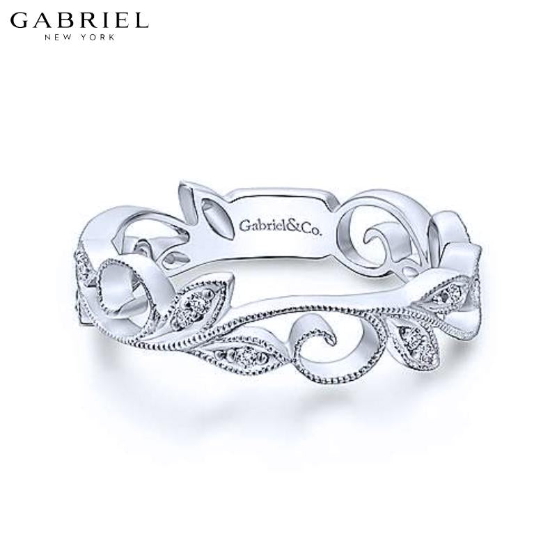 14KW 0.09ctw Natural Diamond Ring 4.9mm