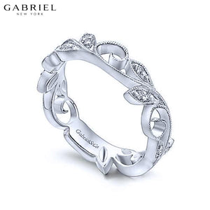 14KW 0.09ctw Natural Diamond Ring 4.9mm