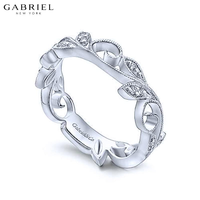 14KW 0.09ctw Natural Diamond Ring 4.9mm