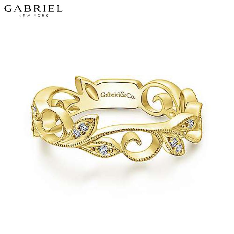 14KY 0.09ctw Natural Diamond Ring 4.9mm