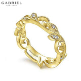 14KY 0.09ctw Natural Diamond Ring 4.9mm