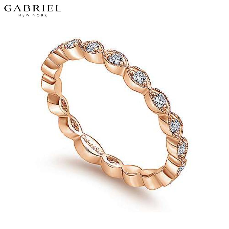 14KR 0.25ctw Natural Diamond Ring 2.5mm