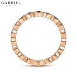 14KR 0.28ctw Black Diamond Ring 2.2mm