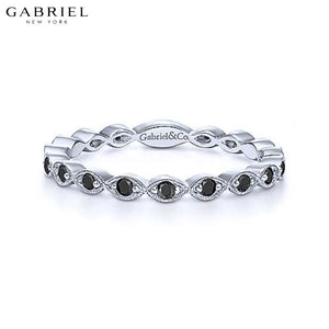 14KW 0.28ctw Black Diamond Ring 2.2mm