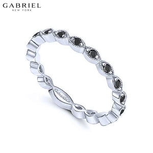14KW 0.28ctw Black Diamond Ring 2.2mm