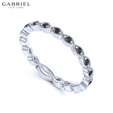 14KW 0.28ctw Black Diamond Ring 2.2mm