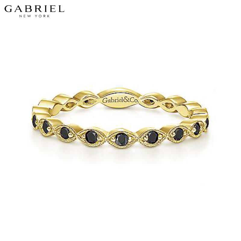 14KY 0.28ctw Black Diamond Ring 2.2mm