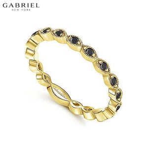 14KY 0.28ctw Black Diamond Ring 2.2mm