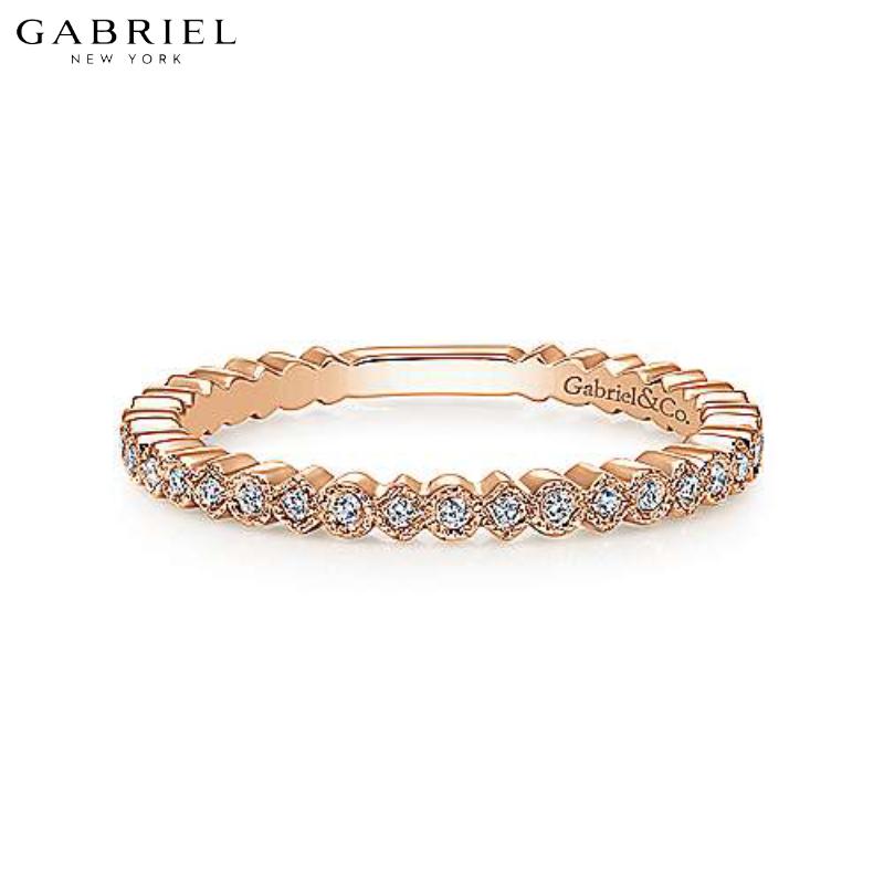 14KR 0.10ctw Natural Diamond Ring 1.7mm