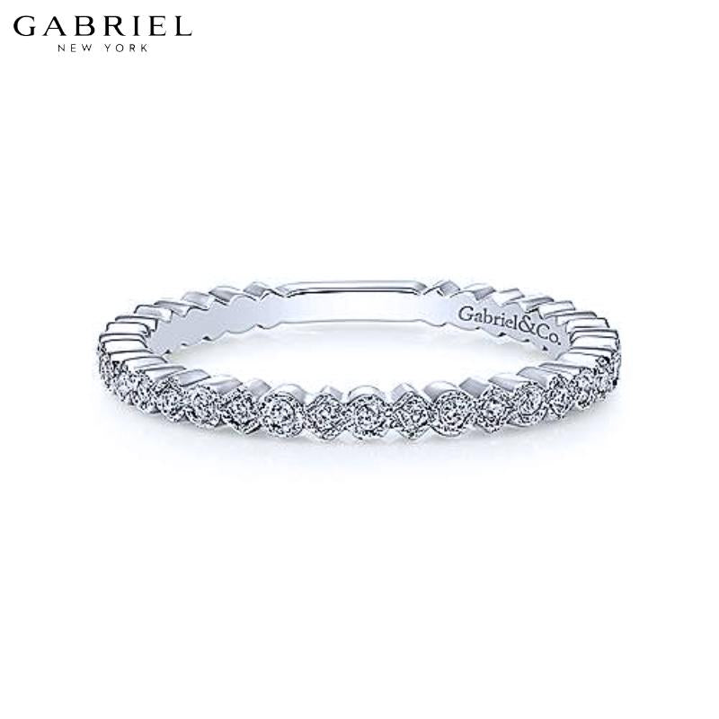 14KW 0.10ctw Natural Diamond Ring 1.7mm