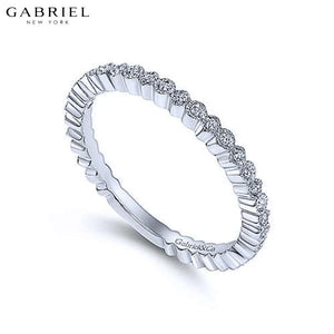 14KW 0.10ctw Natural Diamond Ring 1.7mm
