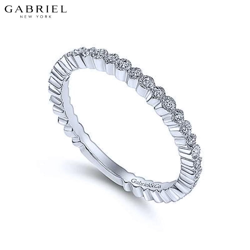 14KW 0.10ctw Natural Diamond Ring 1.7mm