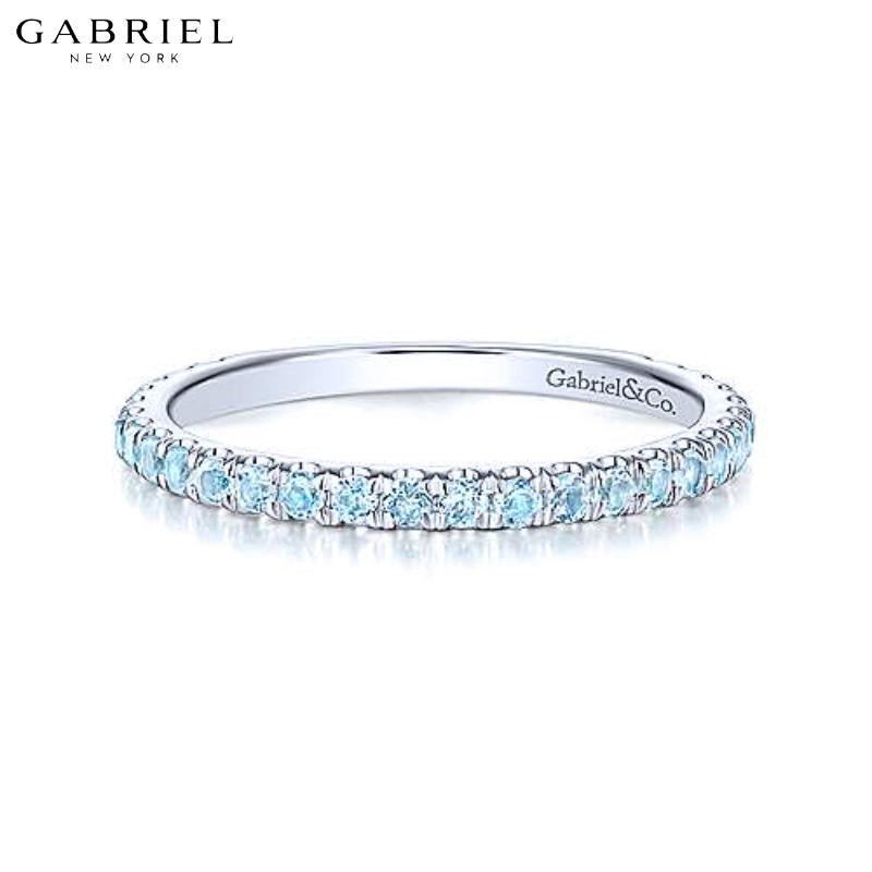 14KW Sky Blue Topaz Ring 1.9mm