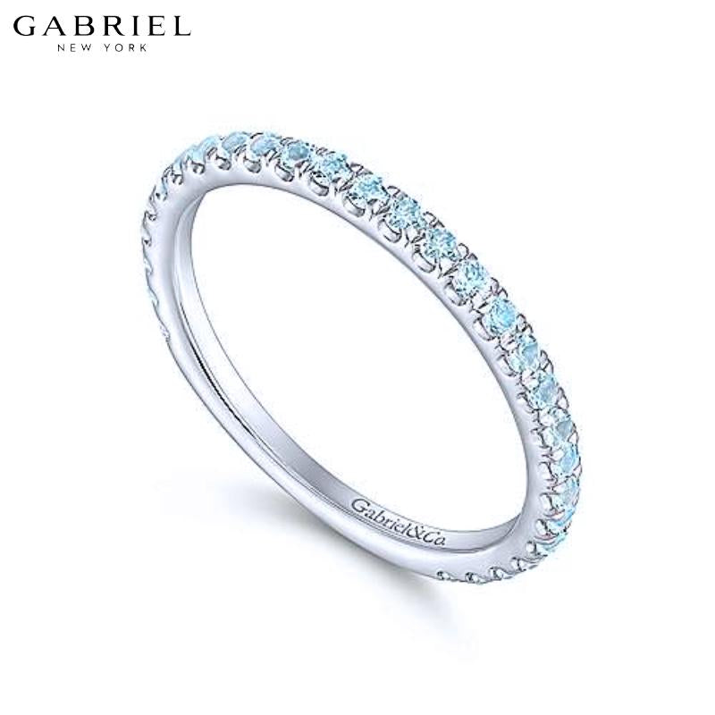 14KW Sky Blue Topaz Ring 1.9mm