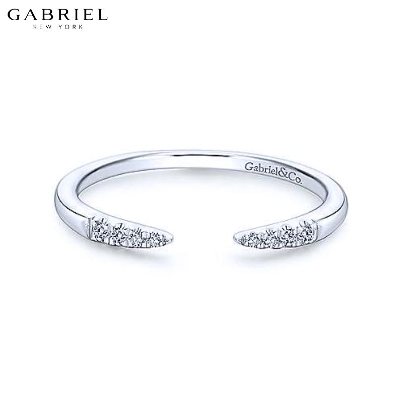 14KW 0.05ctw Natural Diamond Ring 1.8mm