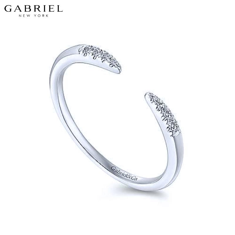 14KW 0.05ctw Natural Diamond Ring 1.8mm