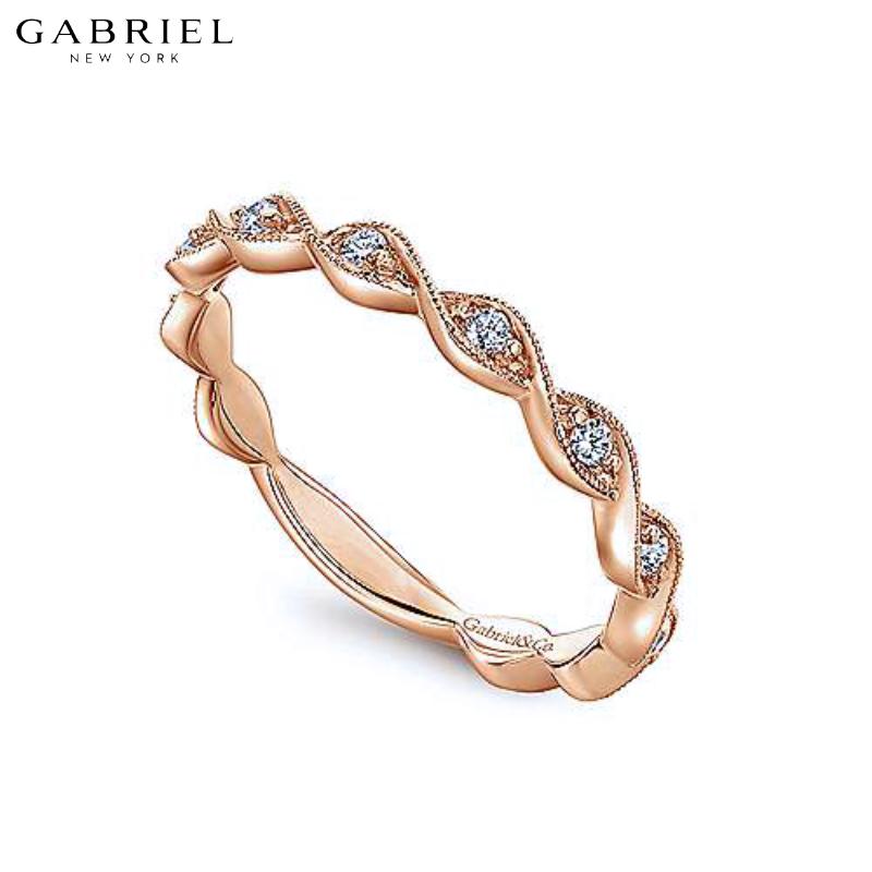 14KR 0.15ctw Natural Diamond Ring 2.5mm