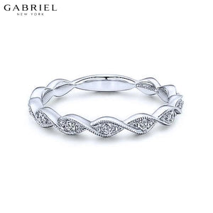 14KRW 0.15ctw Natural Diamond Ring 2.5mm