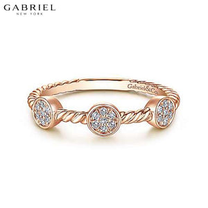 14KR 0.11ctw Natural Diamond Ring 4.3mm