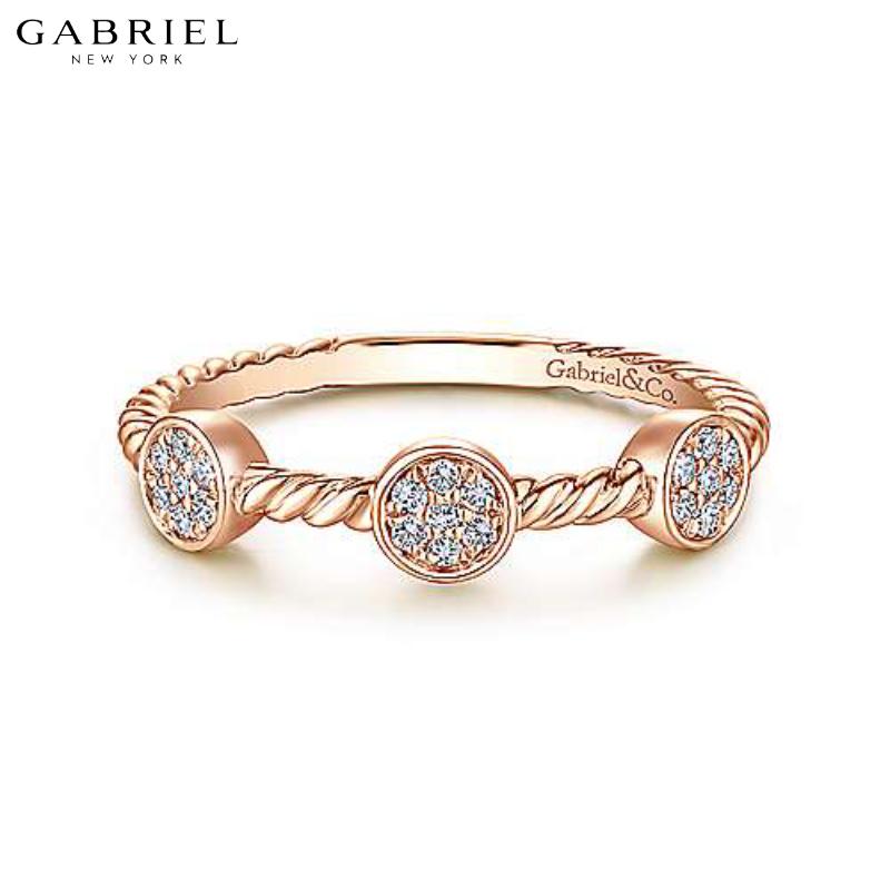 14KR 0.11ctw Natural Diamond Ring 4.3mm