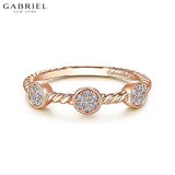 14KR 0.11ctw Natural Diamond Ring 4.3mm