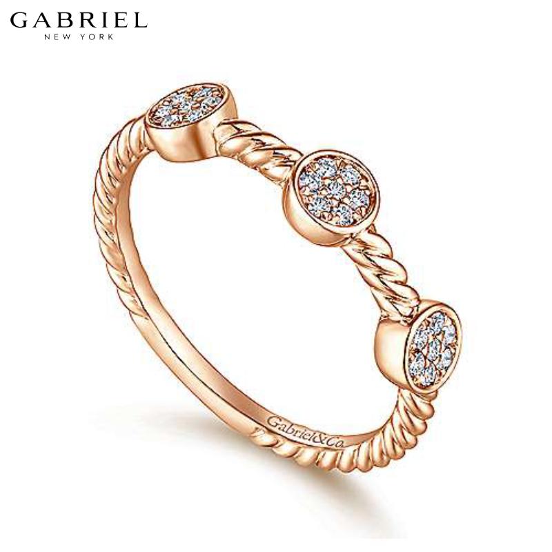 14KR 0.11ctw Natural Diamond Ring 4.3mm