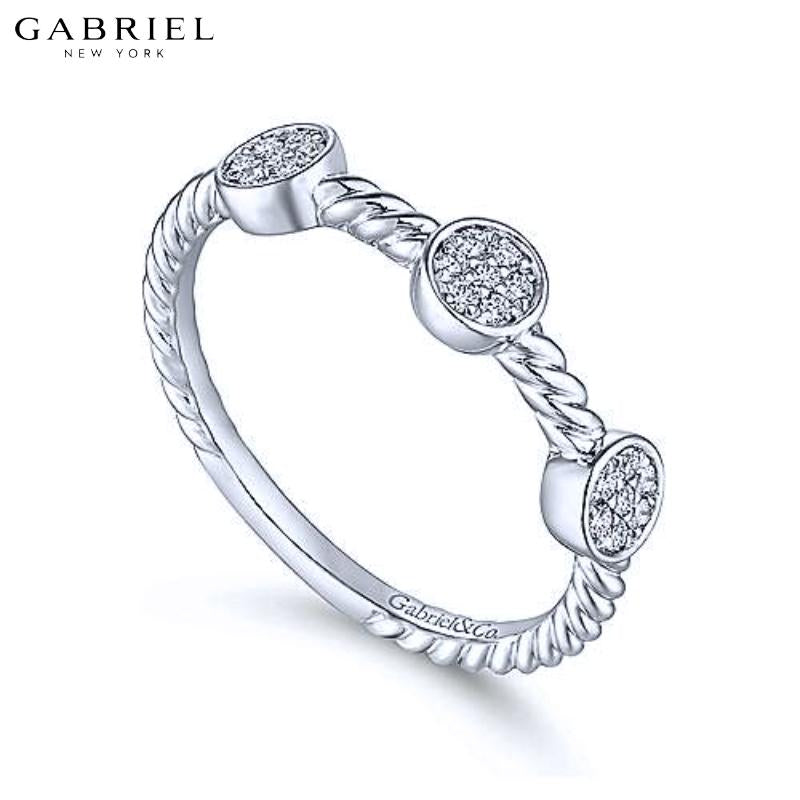 14KW 0.11ctw Natural Diamond Ring 4.3mm