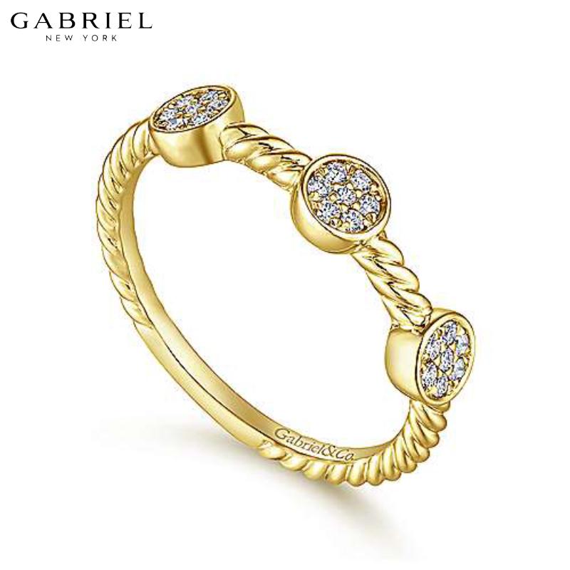 14KY 0.11ctw Natural Diamond Ring 4.3mm