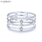 14KW 0.05ctw Natural Diamond Ring