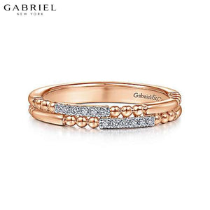 14KR 0.08ctw Natural Diamond Ring 2.8mm