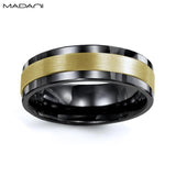 Yellow Gold & Black Ceramic Ring 7mm