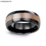 Rose Gold & Black Ceramic Ring 7mm