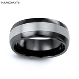White Gold & Black Ceramic Ring 7mm