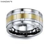 Yellow-White Gold & Tungsten Carbide Ring 11mm
