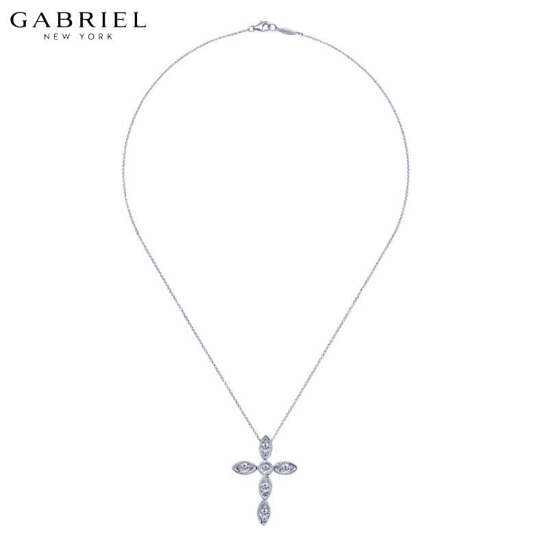 14KW 0.09ctw Natural Diamond Necklace