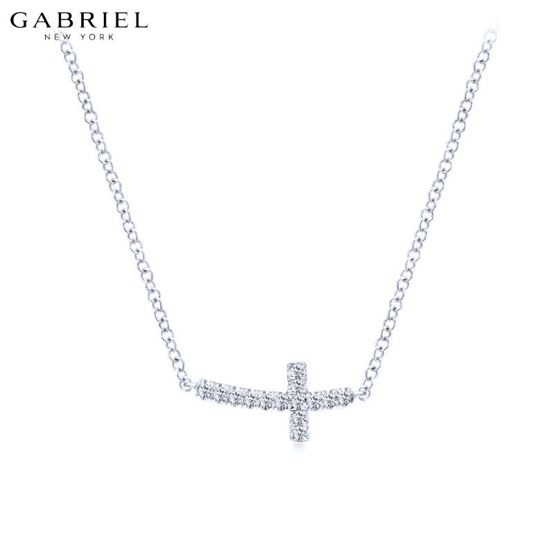 14KW 0.06ctw Natural Diamond Necklace
