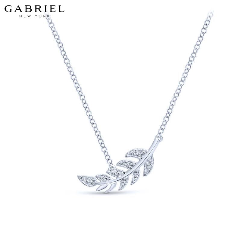 14KW 0.05ctw Natural Diamond Necklace