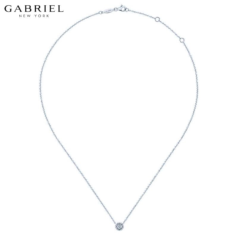 14KW 0.07ctw Natural Diamond Necklace