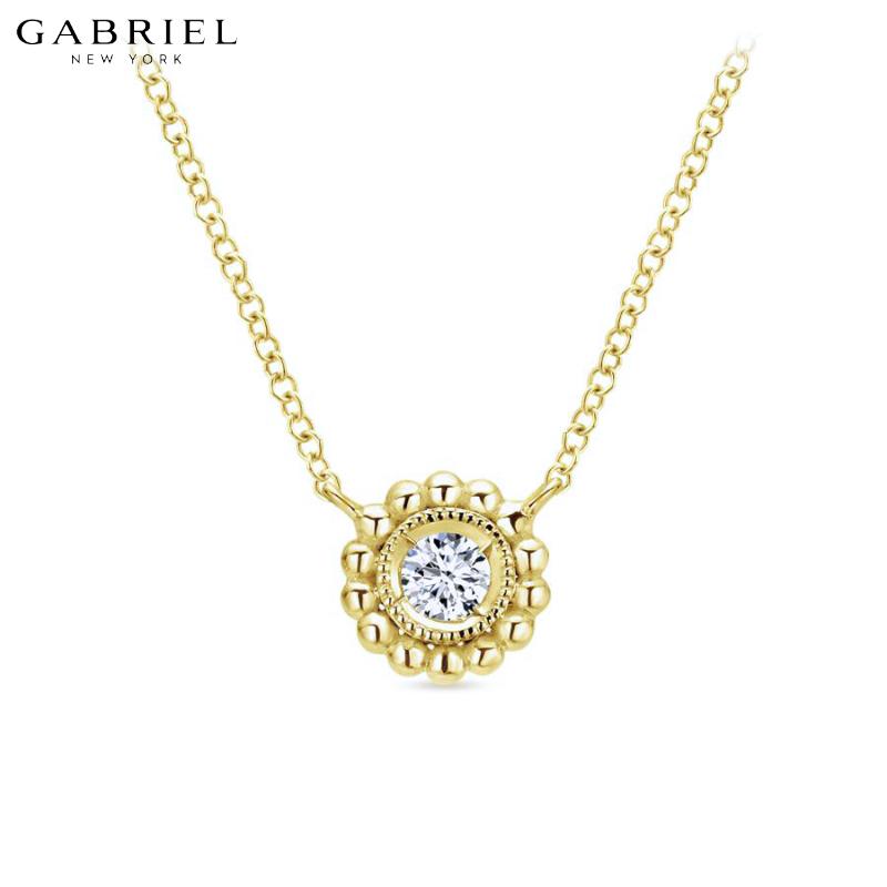 14KY 0.07ctw Natural Diamond Necklace