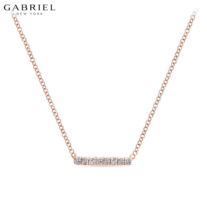 14KR 0.06ctw Natural Diamond Necklace