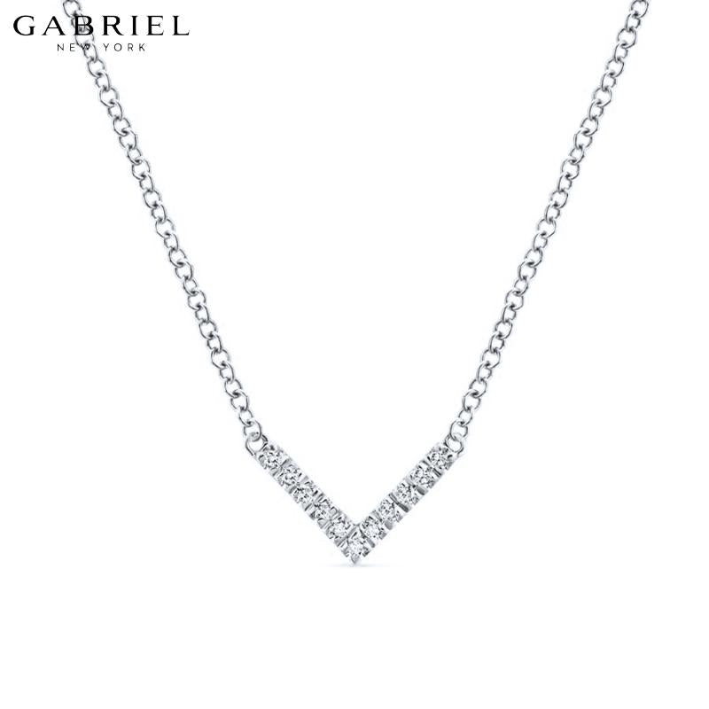 14KW 0.06ctw Natural Diamond Necklace