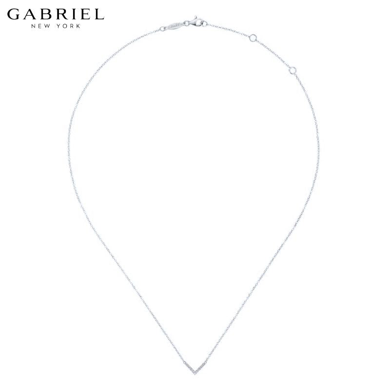14KW 0.06ctw Natural Diamond Necklace