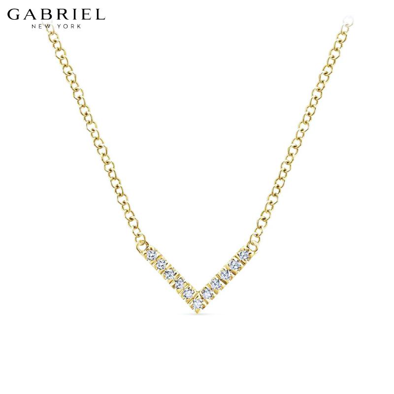 14KY 0.06ctw Natural Diamond Necklace